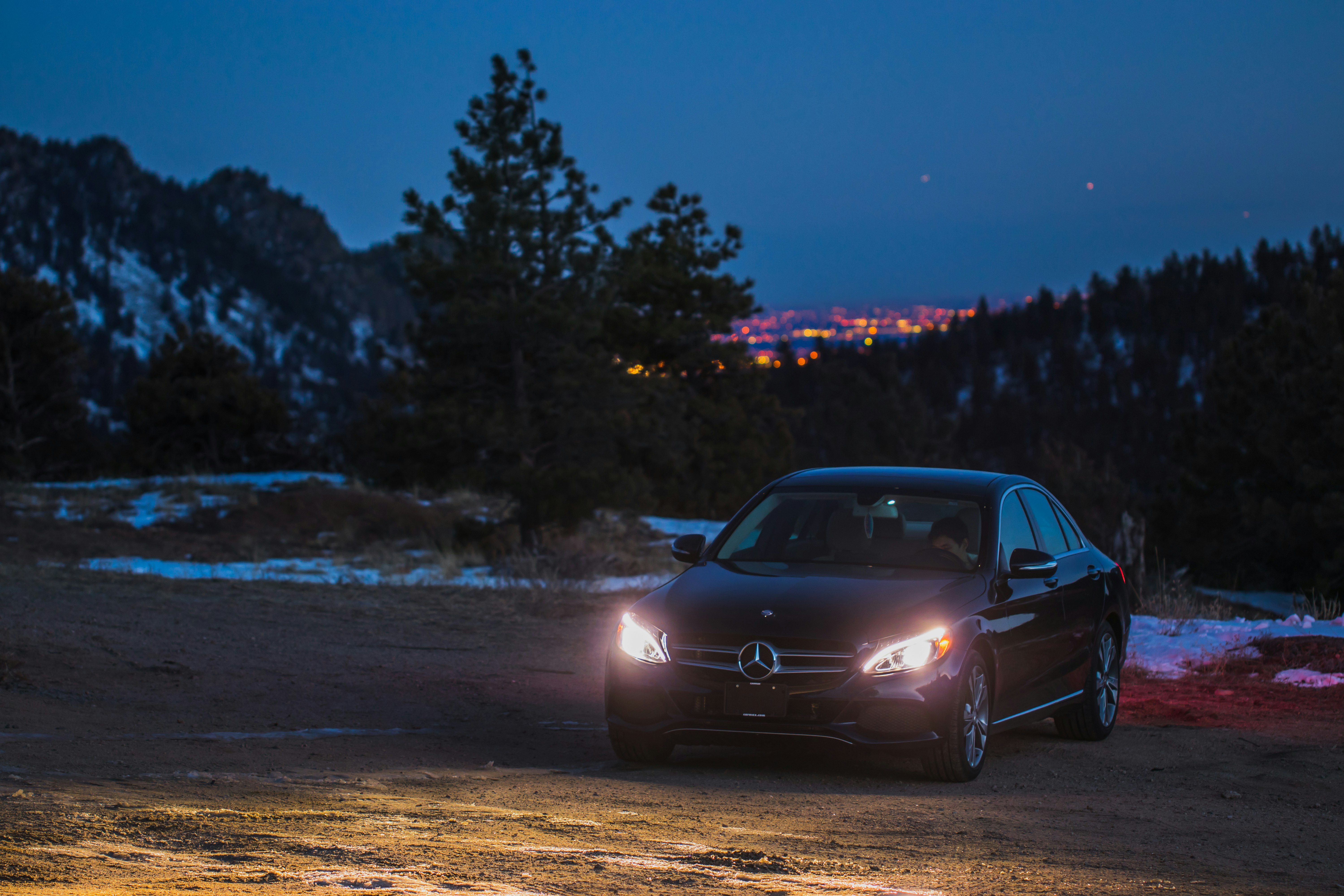 black Mercedes-Benz sedan